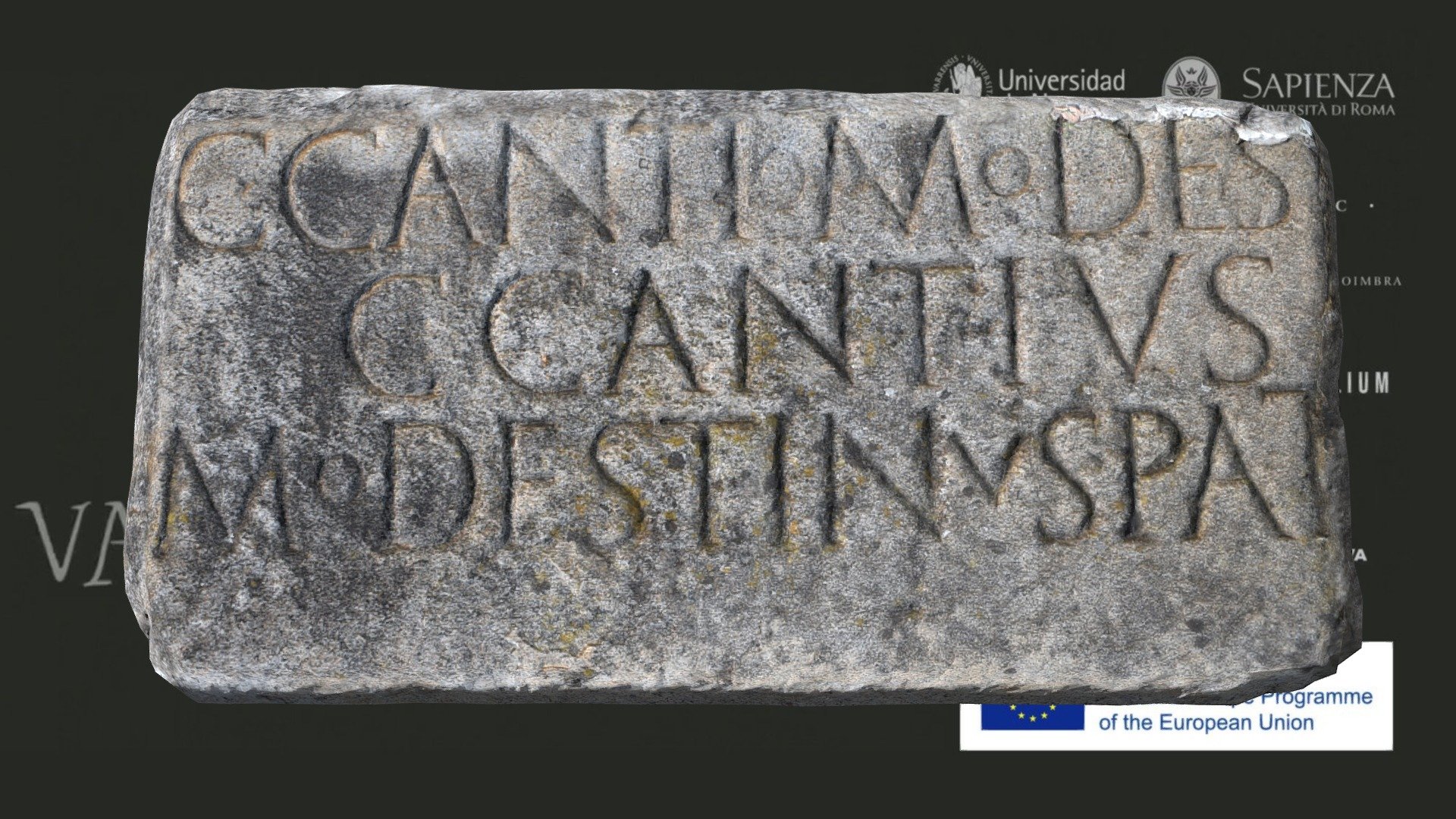Epitáfio de C. Cantius Modestus (71-100 d.C.) - 3D model by Valete vos ...