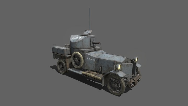 Rolls Royce Armored Car 1914 3D Model