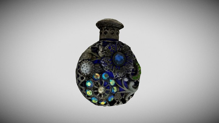 Blue perfume bottle 3D Model