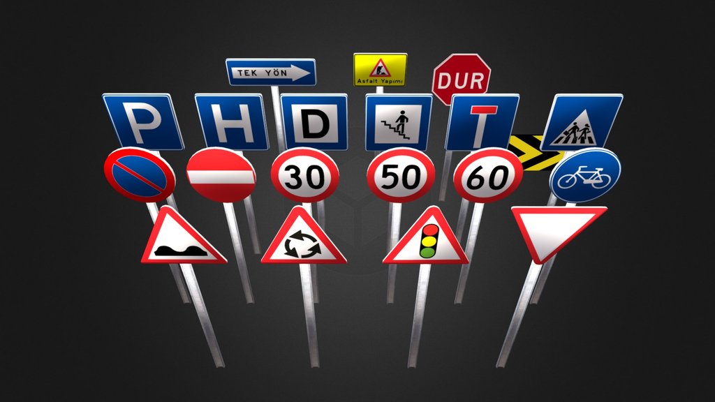 Traffic Signs (20+ Assets) / Game Ready