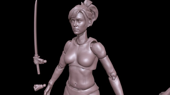 3D Printing Female Movable Action Figure Toy 3D Model