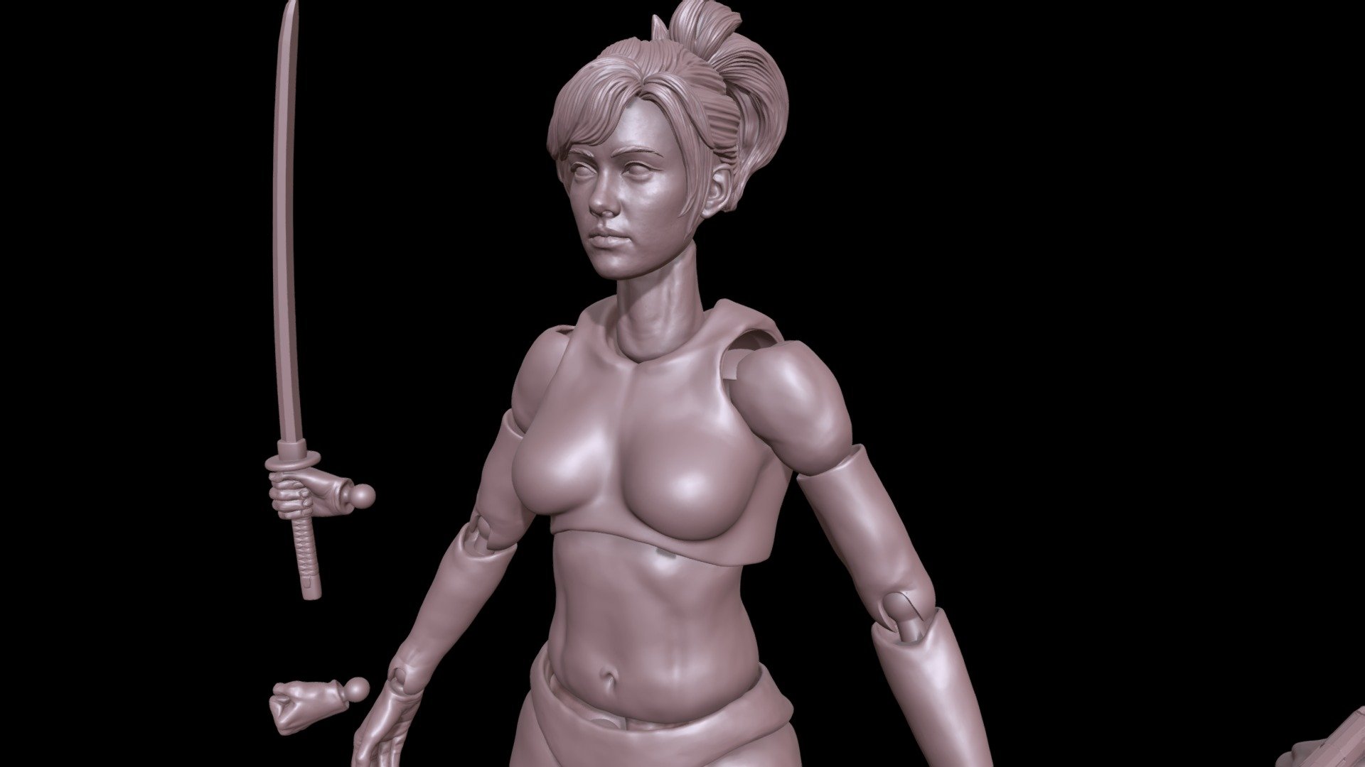 3D Printing Female Movable Action Figure Toy - 3D model by derek (@ajkjk)  [899fa6e], image size:1920x1080