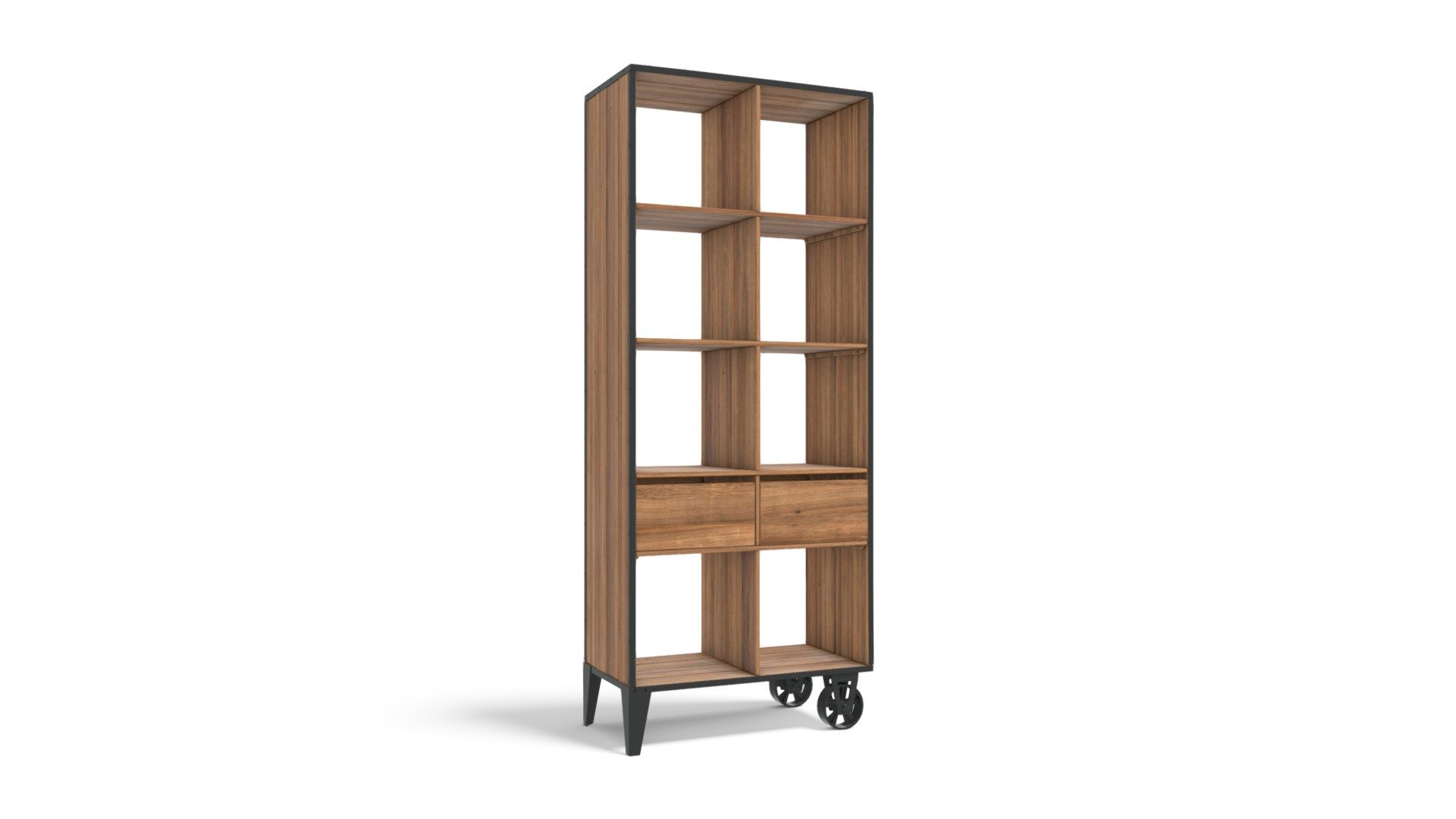 Humphrey Shelving Unit With Storage, Mango Wood — Sketchfab embed 3D viewer