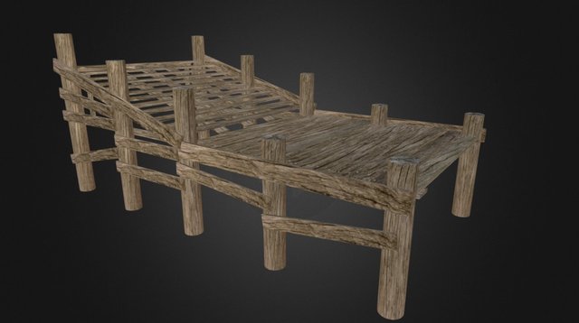 Wooden Bridge Ramp 3D Model