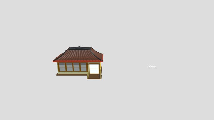 old Japaneese Building exterior 3D Model