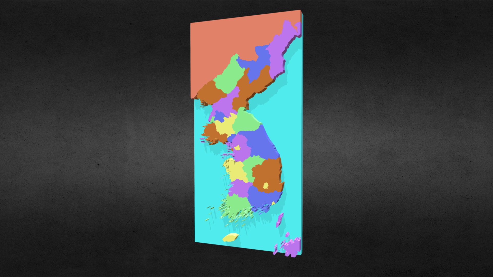 3D model Korean Peninsula - This is a 3D model of the Korean Peninsula. The 3D model is about a colorful piece of art.