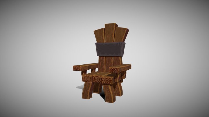 Stylized wooden Throne! 3D Model