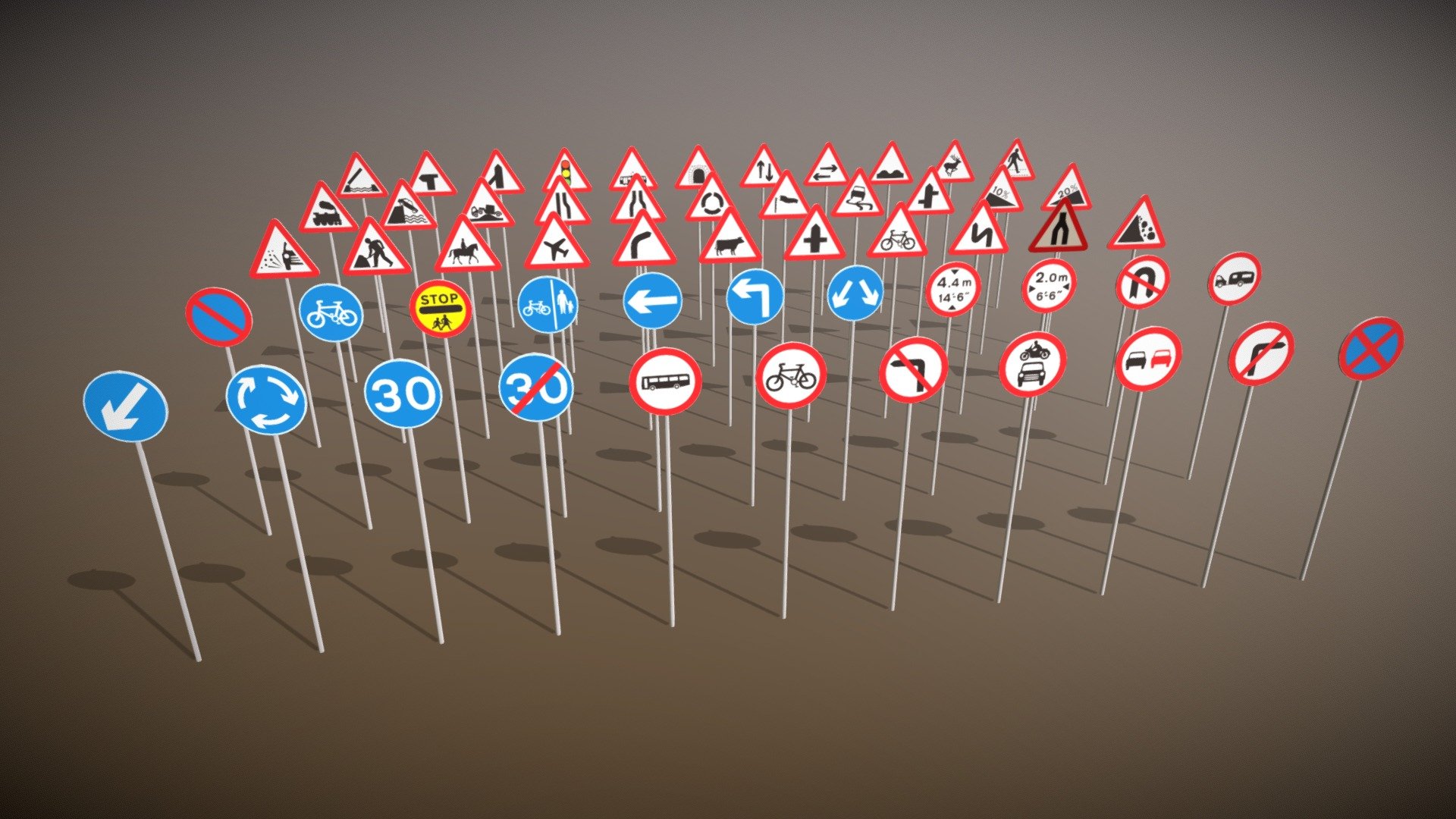 55 Road Signs - Buy Royalty Free 3D model by miha_m [89a548e ...