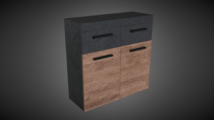Brownie Oak dresser 3D Model