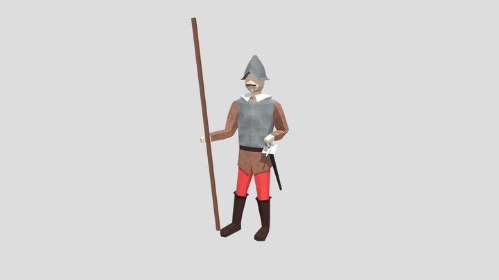Lowpoly SPANISH THIRDS SOLDIER 3D Model