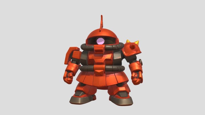 Red armored robot figure 3D Model