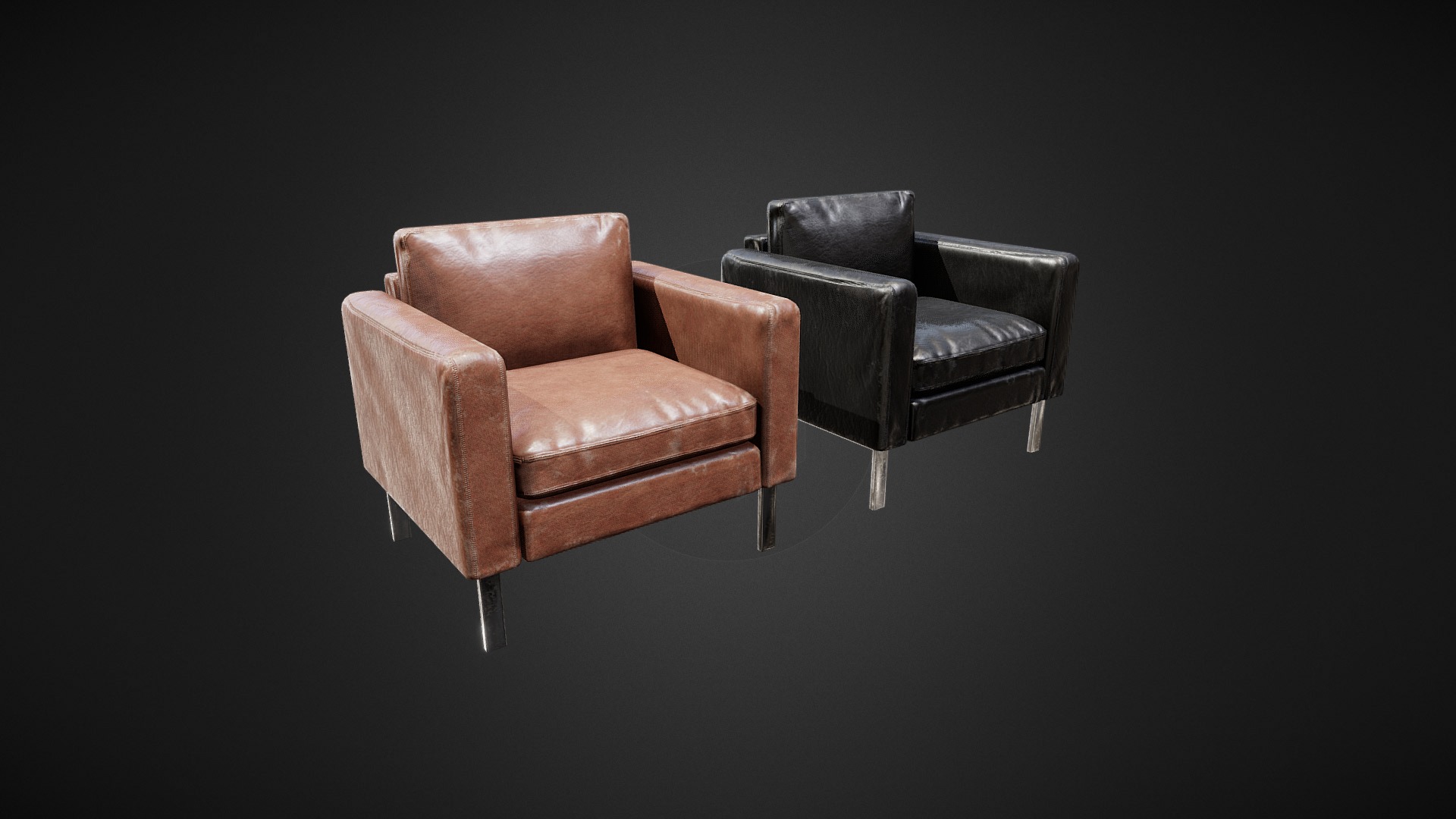 3D model Leather Armchairs - This is a 3D model of the Leather Armchairs. The 3D model is about a couple of chairs.