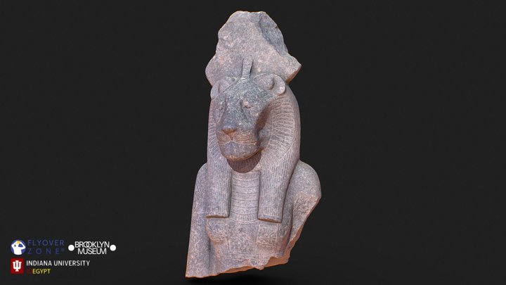 3D rendering of Sekhmet (head and torso)