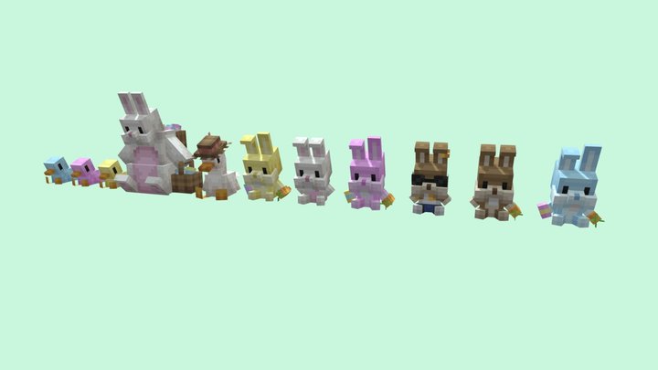 Easter Plushies 3D Model