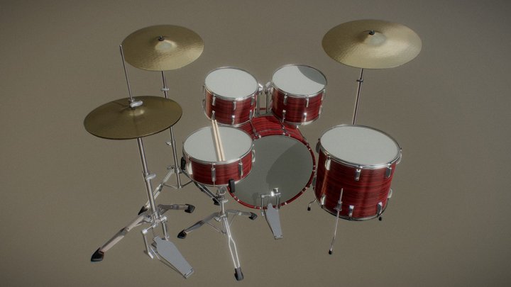 Full Drum Kit 3D Model
