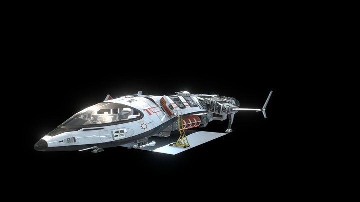 Futuristic Spaceship 3D Model