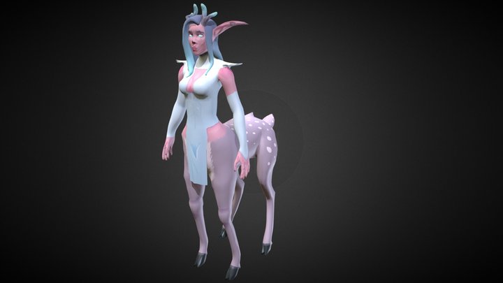 Warcraft Style Dryad 3D Model