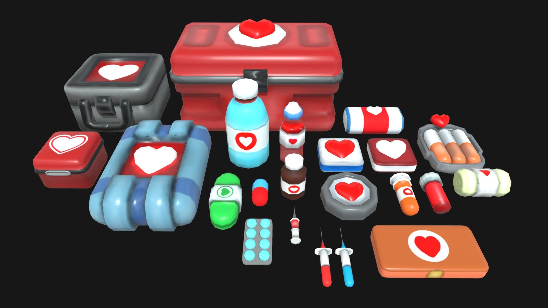 Medkit Asset Pack Buy Royalty Free 3D model by Rickerson (Rickerson