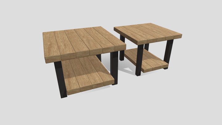 Coffe Table industrial design style 3D Model
