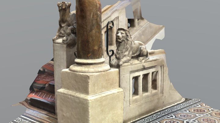 Lion & Dog Leeds Central Library Stairs 3D Model