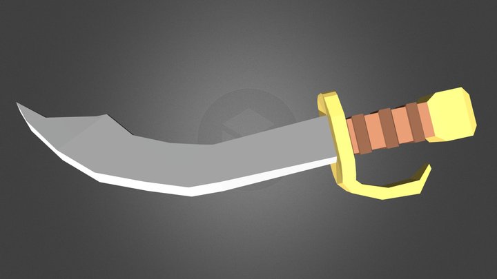 Low poly pirate sword 3D Model