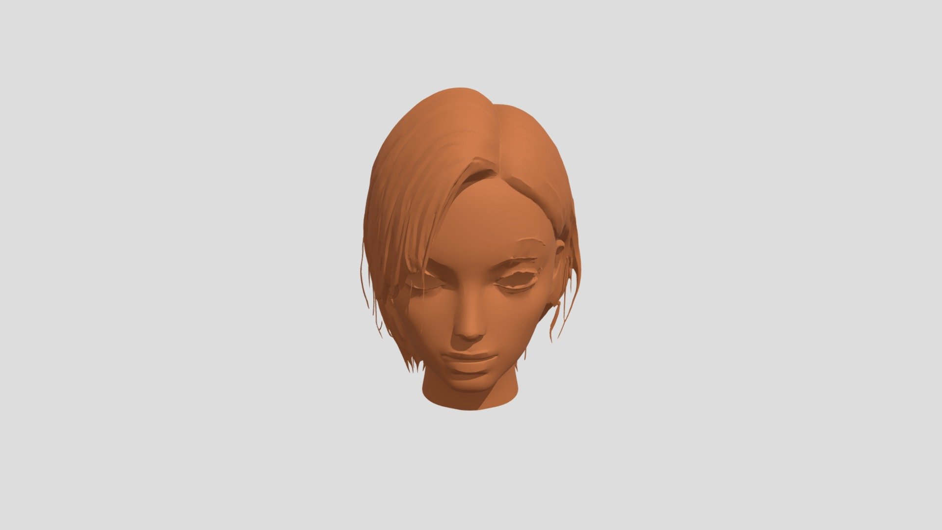 Female face with orange hair - 3D model by sandrolllopez [89bd2ab ...