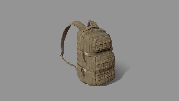 Military backpack PBR 3D Model