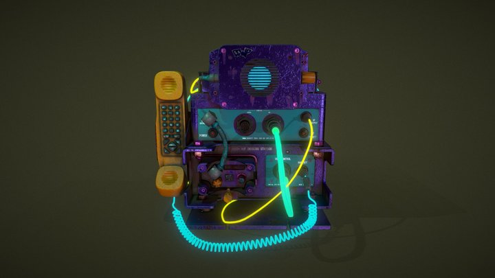 Cyberpunk Radiostation 3D 3D Model