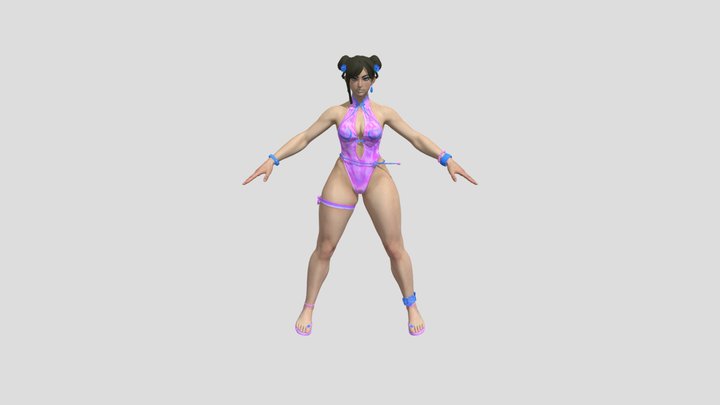 Chun-Li swimsuit street figther 6 3D Model
