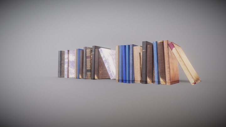Low poly books 3D Model