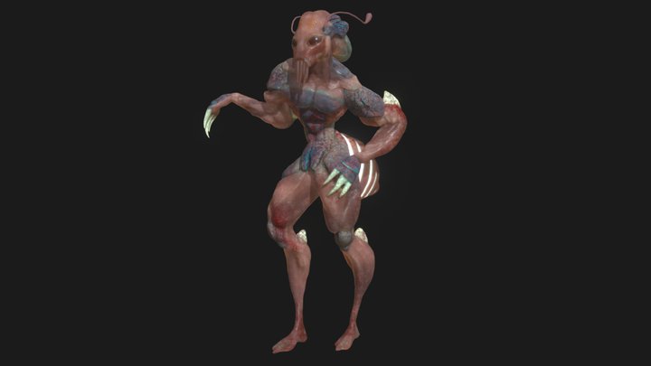 Franck the Alien 3D Model