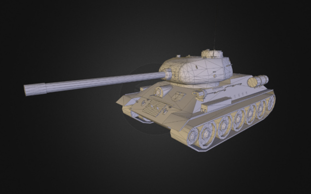 T34-85 Low Poly 3D Model