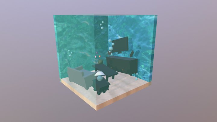 Final Isometric Underwater Living Room 3D Model