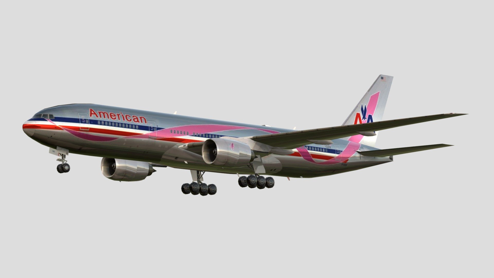Susan G Komen American Airlines Boeing 777-200ER - Download Free