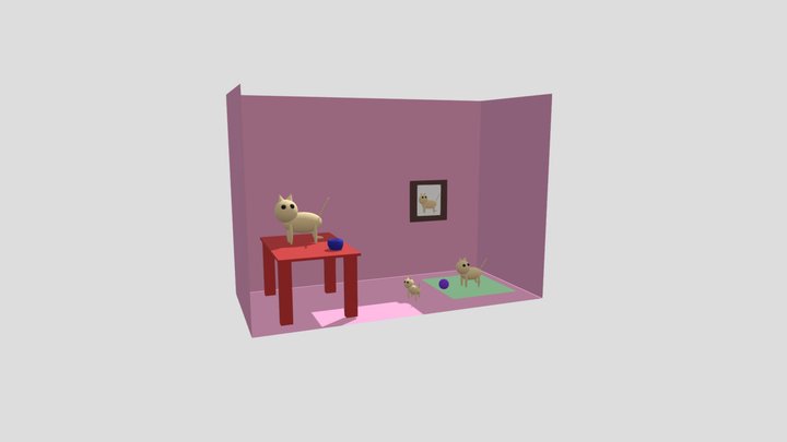 Γατοοικογένεια 3D Model