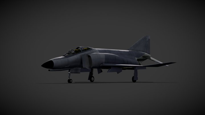 Game Ready Low Poly F-4E Phantom II 3D Model