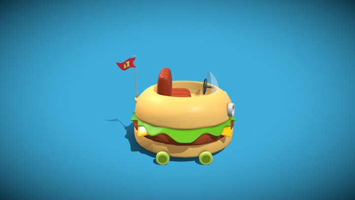 Krabby Patty Wagon 3D Model