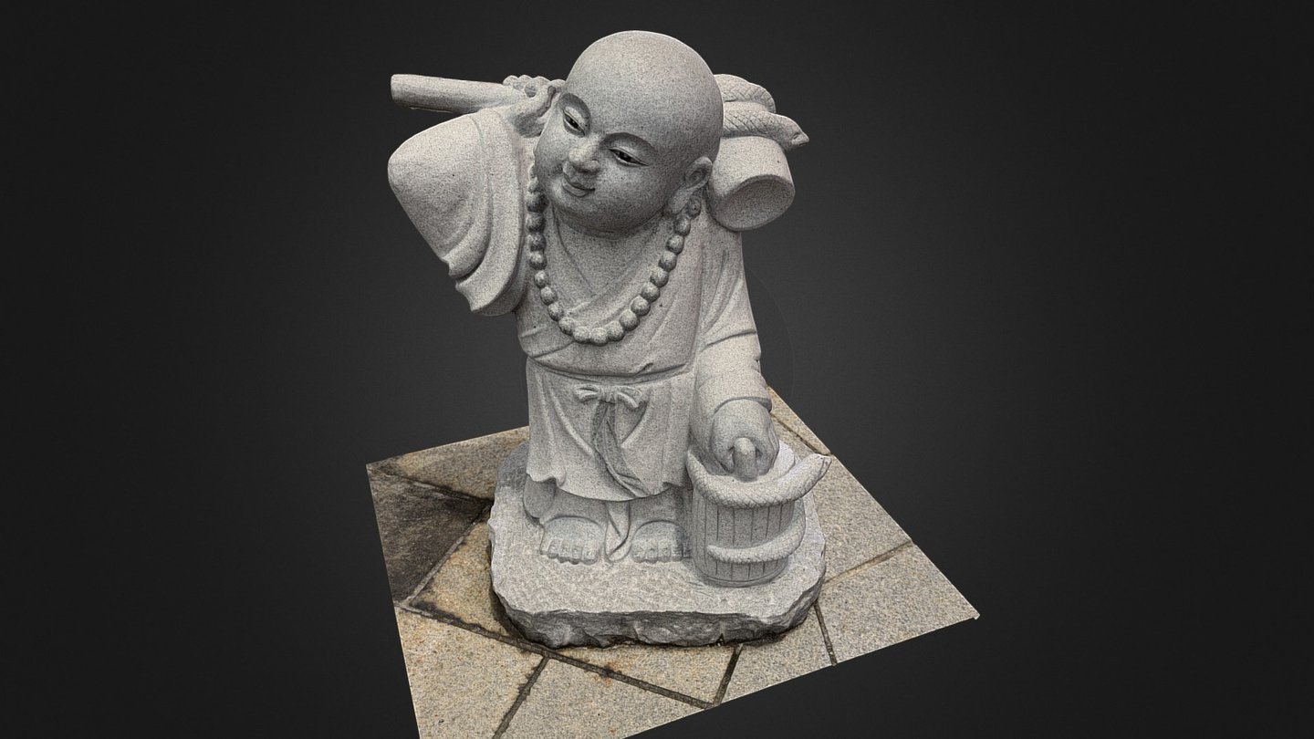 Monk Statue (Kek Lok Si Buddhist Temple, Penang) — Sketchfab embed 3D viewer