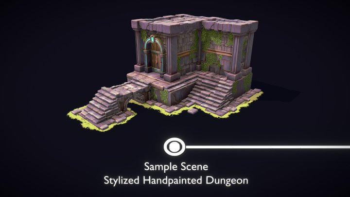 Modular dungeon mini kit | Handpainted PBR 3D Model