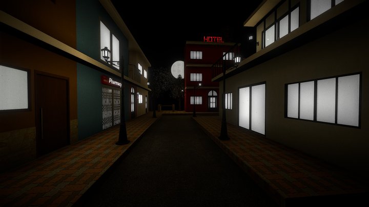 Night Street 3D Model