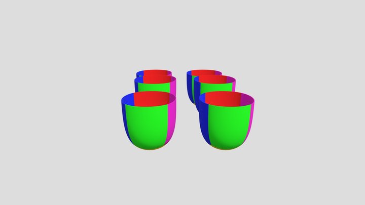 Colourful Bucket object 3D Model