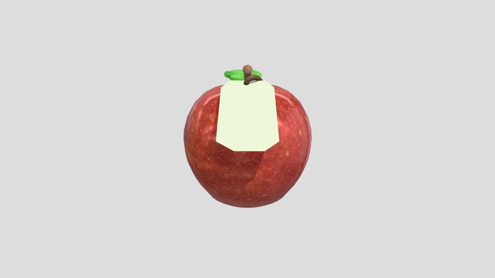 Apple with Tag 3D Model