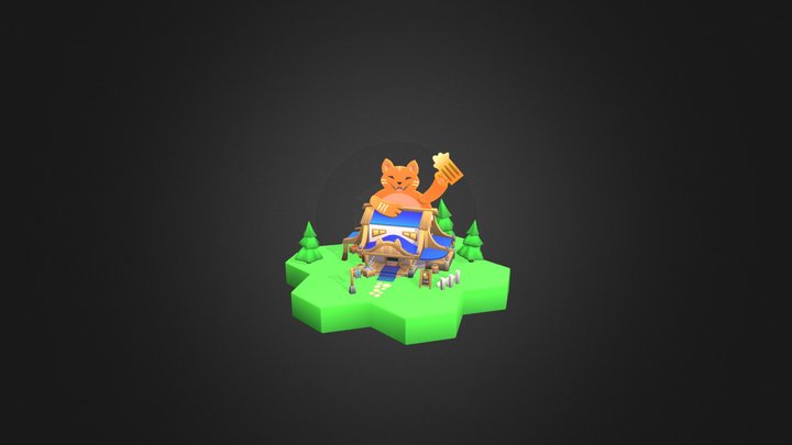 Stylized Fantasy Village 3D Model