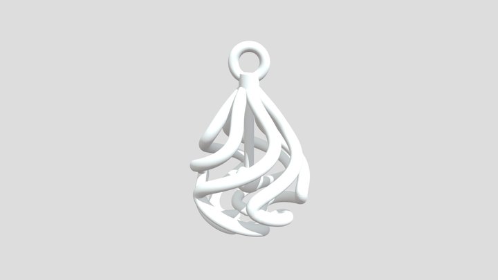 Dangling earring with repeating pattern 3D Model
