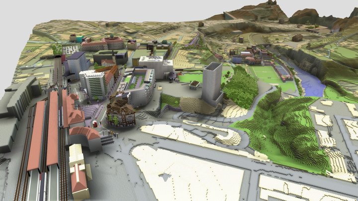 Ville de Fribourg dans Minecraft par noetic 3D Model