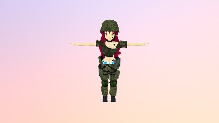 Аниме солдат для VRCHAT – Free 3D Model STL