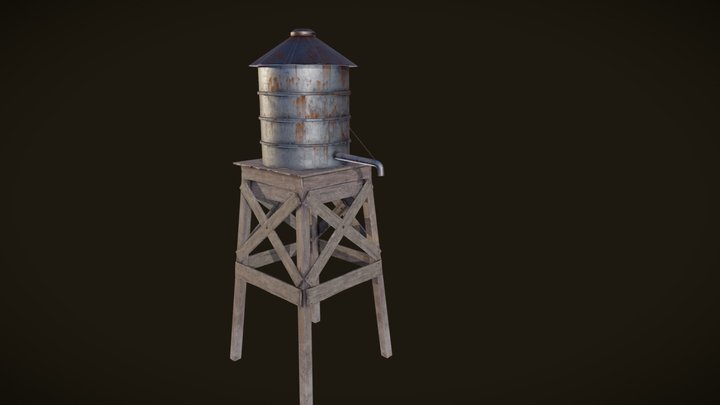 Western Water Tower 3D Model