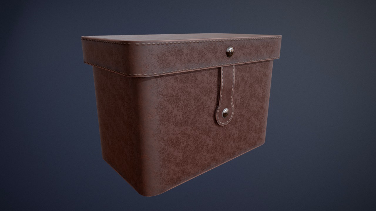 3D model Leather Box Container - This is a 3D model of the Leather Box Container. The 3D model is about a brown rectangular object.