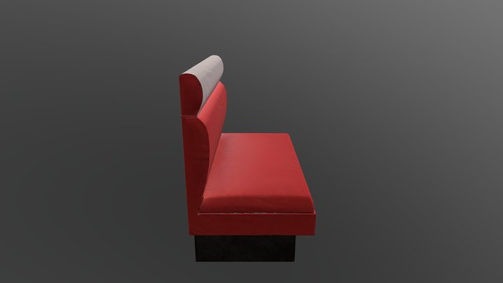 Diner Leather Bench 3D Model