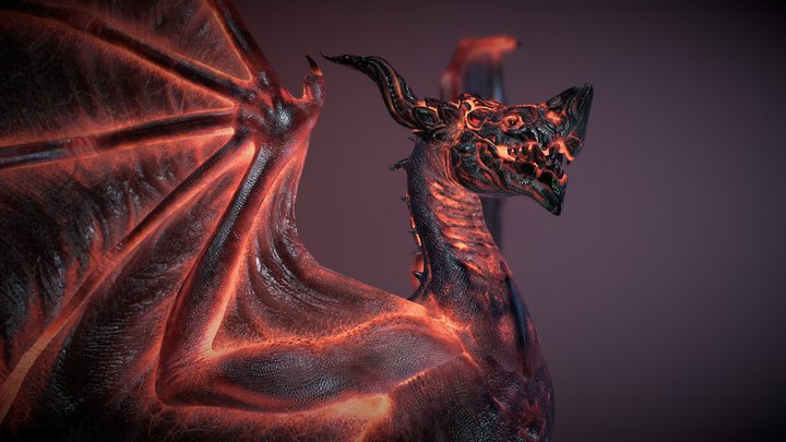 Fire Dragon 3D Model